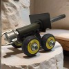 4-Wheels Heavy Duty Mini Cannon with Recoil Mechanism, Desktop Ornament