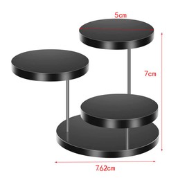 3 Tier Acrylic Display Stand,Multi-layer round jewelry display table,for Pop Figures Ring Earring Bracelet Necklace Show Shelf (Black)