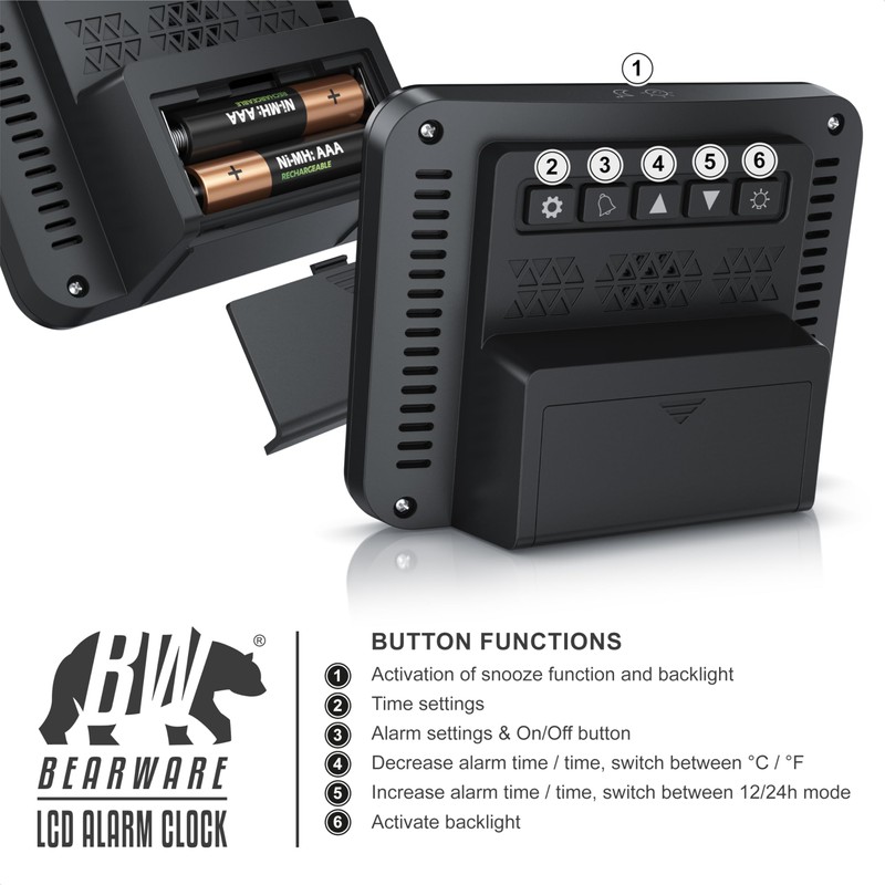 Digital Alarm Clock for Bedrooms, Bedside Clock with 3,5" (9cm)