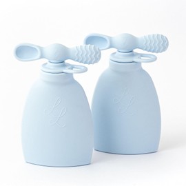 Lowcountry Littles Nontoxic Reusable Baby Food Pouches - Premium Food Grade Silicone - BPA & PFAS Free - Leak-Proof Design - Easy to Clean and Dishwasher Safe (Blue)