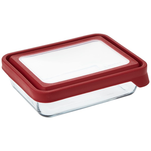 Anchor Hocking TrueSeal Glass Food Storage Container with Lid, Cherry,