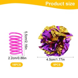 VYIBPDY 22-Piece Cat Toy, Spiral Cat Toy, Rattling Paper Balls, Interactive Stuffed Toy for Kittens and Pets