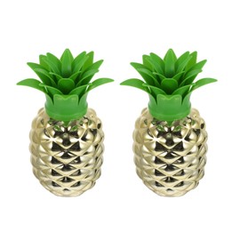 Toyvian Pineapple Cups- 2Pcs Plastic Pineapple Cups Pineapple Party Favors Hawaiian and Beach Party Decorations for Kids Adults ( Gold )