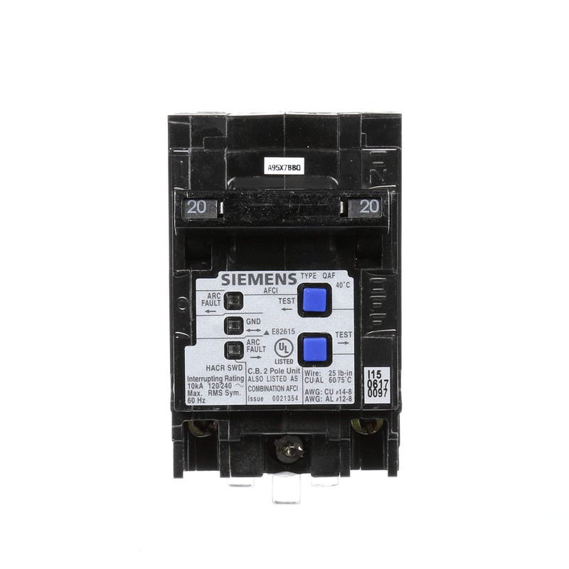 Siemens Q220AFCP 2-Pole 120-Volt combination type arc fault circuit interrupter,