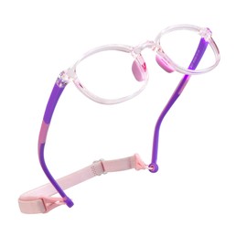 LifeArt Kid Blue Light Blocking Glasses, Filter 85% of Harmful Blue Light, Anti Eyestrain and Blurry, Computer Glasses(Clear Pink)