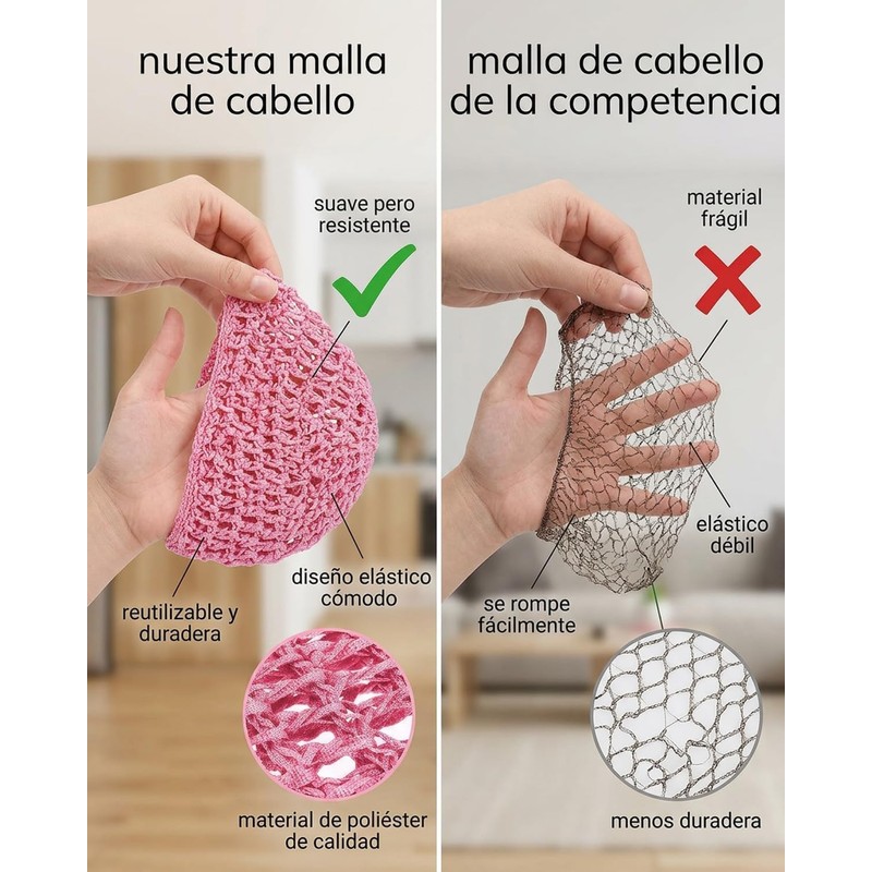 6 Mallas Para Cabello, Red Para Cabello,juego de cabello transpirable