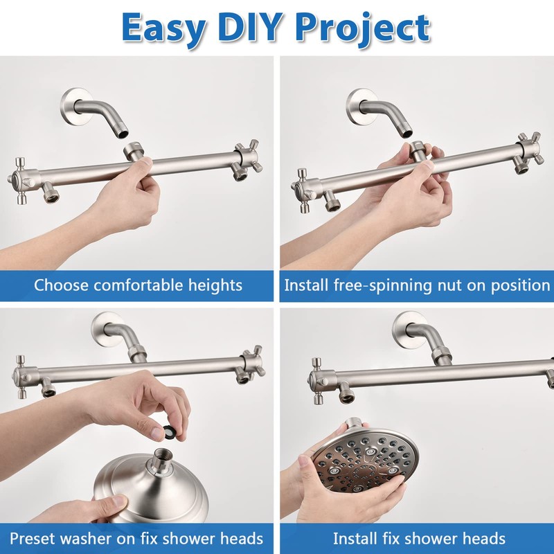 Proox Double Shower Head with Built-in Valve, High Pressure 6