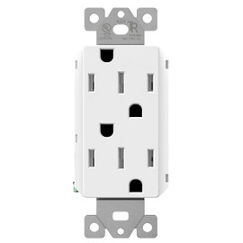 LIDE RFlexiports Decorator Receptacle, Residential Grade and UL Listed, Child Safe Tamper-Resistant Wall Outlet, Matte Finish, Modern Upgrades, 15A 125V, White