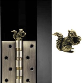 HAZSNL Copper Squirrel Decorative Hinge Head Toppers for Doors, Cabinets & Furniture - Transitional Style