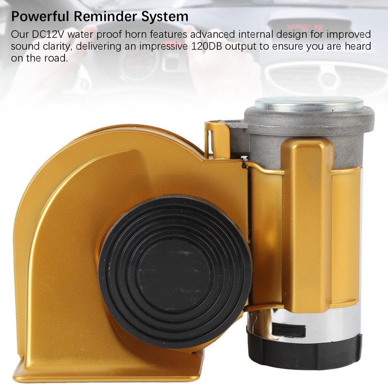 12V Car Horn Kit, Loud 120DB Water Proof Air Snail