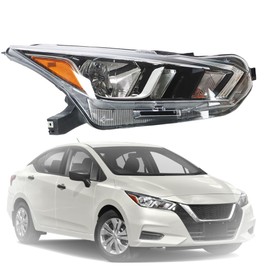 munirater Headlight Assembly Replacement for 2020 2021 Nissan Versa Halogen Headlight Lamp Assembly Right Headlamp Passenger Side