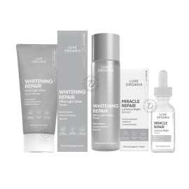 Luxe Organix Ultra Light Glow Cleanser, Toner & 4% Niacinamide Serum Set