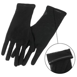 Luwint Short Tulle Mesh Gloves, Women Wedding Tea Party Prom Dress Costume, Non-slip (Black)