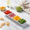Plasticpro 4 Sectional Rectangle Plastic Disposable Serving Tray/Platter 5 X