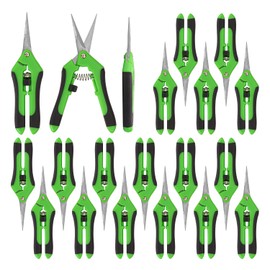 Biugaaufai 20 Pack 6.5 Inch Garden Pruning Scissors, Hand Pruner with Stainless Steel Blades, Sharp Point Gardening Shears Cutter, Gardening Pruning Shear, Supplies & Accessories(Green)