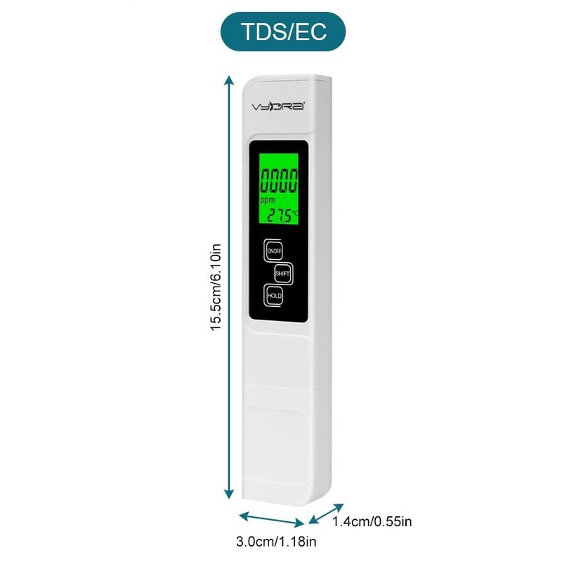 Vydra TDS Digital Water Conductivity Tester ATC with Bag