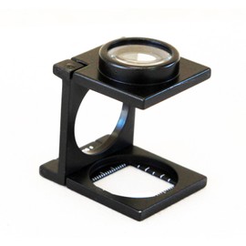 Binger 8x folding magnifier metal optical glass linen tester compact size Inch and Mm