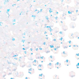 SUNNYCLUE 1 Box About 3600Pcs Small Sequins Clear Flat Sequin Bulk Plastic PVC Crystal Iridescent Paillettes Art Glitters Round Loose Hole Spangles for Sewing Craft DIY Embroidery Ornament Accessories