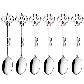 Takakuwa Metal 519668 Herky Silver Teaspoon, Purple, Set of 6