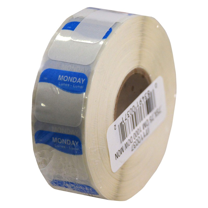DayMark Day of the Week Dissolvable Label, Monday, 3/4" x