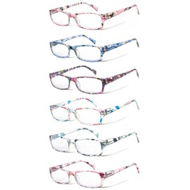 Henotin 6-Pack Reading Glasses Blue Light Blocking Anti Eyestrain Computer Reading Glasses for Women and Men Readers (Mix Color-B, 2.75, Diopters)