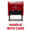 Vivid Stamp Handle With Care Self Inking Rubber Stamp -
