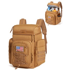 TOURIT 30L (42 Cans) Tactical Cooler Backpack – Military-Grade Insulated Back Pack with 16H Ice Retention, Leakproof Multi-Pocket Cooler Bag for Camping & Hiking, Featuring DIY Hook & Loop Panel