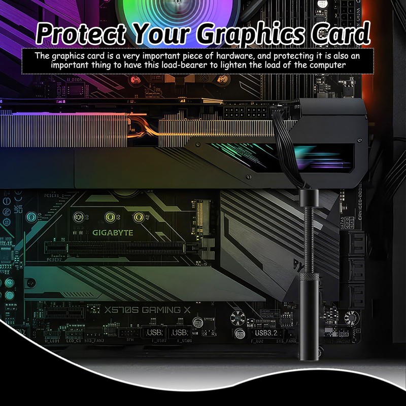 Black Aluminium GPU Holder, Graphics Card Holder