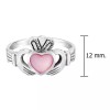 AeraVida Promise of Love Claddagh Pink Mother of Pearl Sterling