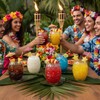 TOPZEA 6 Pack Modern Bar Tiki Glass Mug, 16 Oz
