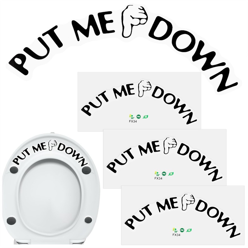AUEAR, Funny Bathroom Toilet Seat Sticker Decal Reminder Decoration for