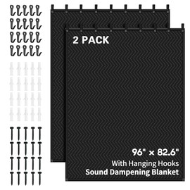 Suvony 2 PCS Large Sound Dampening Blanket,96" x 80" Sound Absorbing Studio,Noise Cancelling Studio Acoustic Blanket/Light Blocker/Moving Curtain