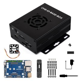 Waveshare Mini Base Board, Mini-WaComputer Designed for Raspberry Pi Compute Module 5 (NOT Included), Onboard EEPROM and Encryption Chip, Including Metal Case and Power Supply