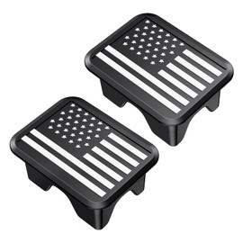EGOVO Bed Rail Stake Pocket Covers Compatible with 2019-2026 Dodge Ram 1500 2500, Rear Truck Tonneau Stake Hole Caps Plugs, Weatherproof Accessories - 2PCS Black & White Flag