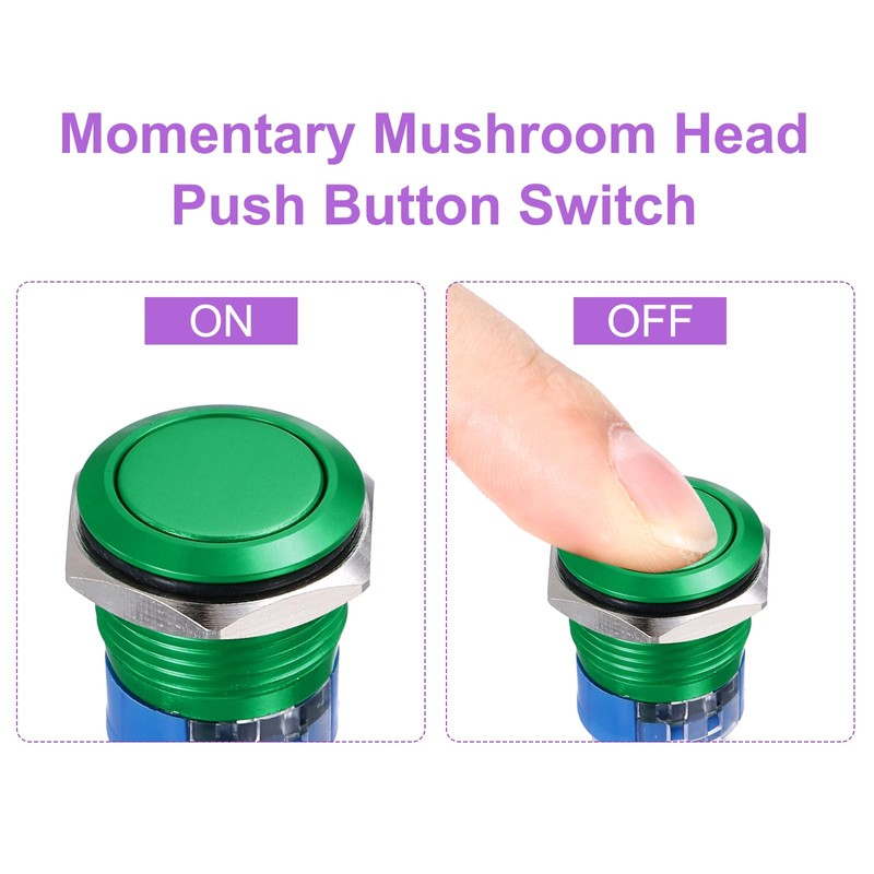 DMiotech 2 Pcs 22mm / 7/8" Push Button Switch, IP66