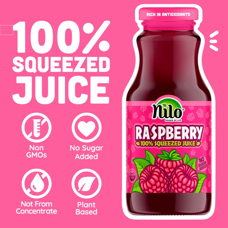 NILO Raspberry Juice | 100% Squeezed Raspberry Frambuesa | NO