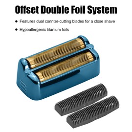 FX79RF2BL Replacement Foil Blade and Cutter Kit for BaBylissPRO FXONE Stick Shaver, Hypoallergenic Extra-close Shaver Replacement Head, Blue