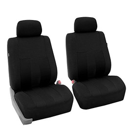 FH Group FB036BLACK102 Universal Fit Front Set Striking Striped Black Automotive Seat Covers Fit Front Set Striking Stripeds Most Cars, SUVs, and Trucks (Airbag Compatible)