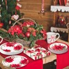 Christmas Poinsettia Tableware Set, 9.2" Paper Dinner Plates, 7" Paper