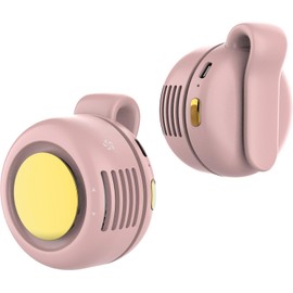 SULVGO Clip On Mini Bladeless Fan - Portable 3-Speed Personal Fan with USB-C, for Waist, Bag & Neck (Pink)