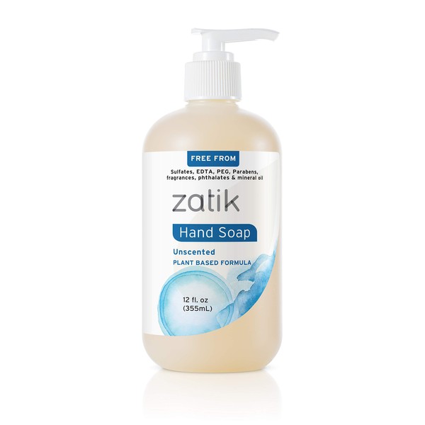 Zatik Unscented Hand Soap, 12 FZ