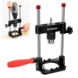ArtyMaster Portable Drill Guide for Straight Holes, Portable Drill Press Adapter for Hand Drill, Stable & Accurate, Includes Chuck Key, Drill Straight Hole Jig for Woodworking, DIY WT116A