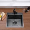 VALISY 18x18 Inch Black Bar Sink Drop In, Topmount Stainless