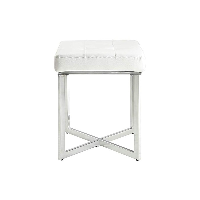 Carolina Classic Summer Vanity Bench White Chrome