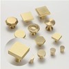 4Pcs Solid Brass Square Knobs, Single Hole Small Knobs Handle,