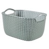 Curver Knit Medium Rectangular Storage Basket, Misty Blue, 8 Litre