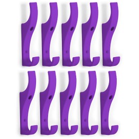 Toughook Unbreakable Plastic Safety Coat Hooks 10 Pack PURPLE