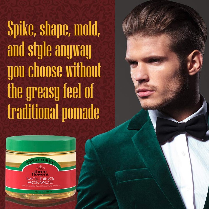 Three Flowers Tres Flores Molding Hair Styling Cream Pomade, For