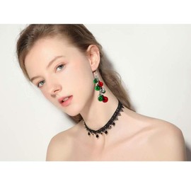 Christmas Jingle Bells Earrings, Feelfly 1 Pair Christmas Earring Cute Xmas Drop Earring Dangle Earring Chandelier Earring Eardrop Party Costume Jewelry Decor Birthday Gift for Women Girls (#A)