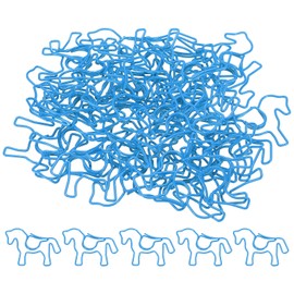 sourcing map Paper Clip Horse Animal-Shaped Cute Decorative Fun Clips Bookmarks with Box 1.4 Inch Blue for Organize Office Home, Pack of 40